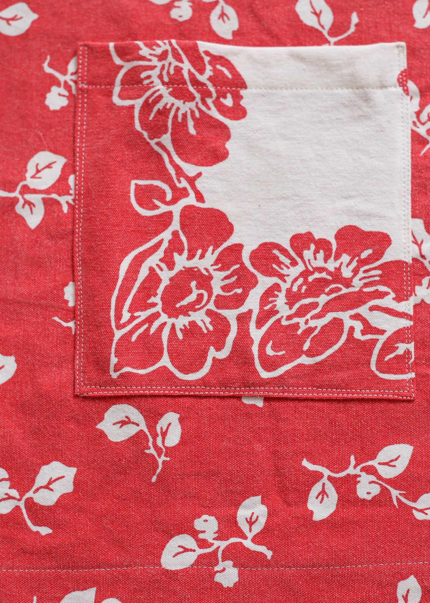 Hostess Half Apron - Vintage Red Floral
