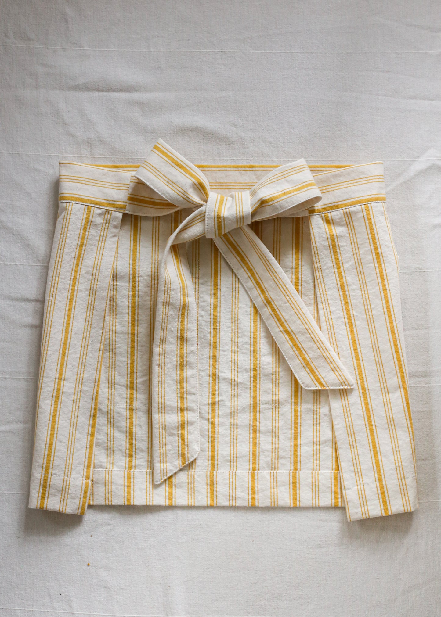 Hostess Half Apron - Fruity Yellow Ticking