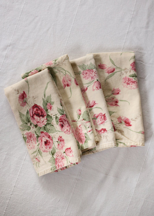Vintage Pink Peony Napkins (set of 4)