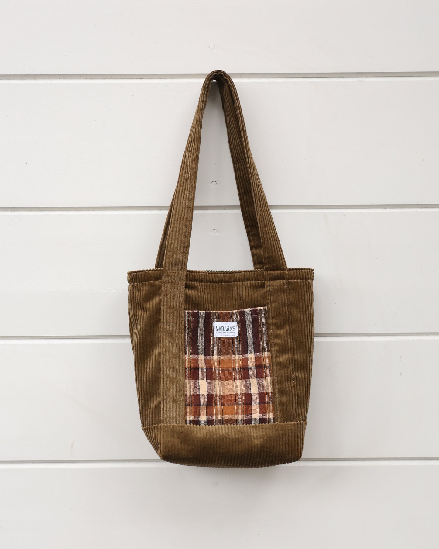 Mini Pocket Tote - Corduroy & Plaid