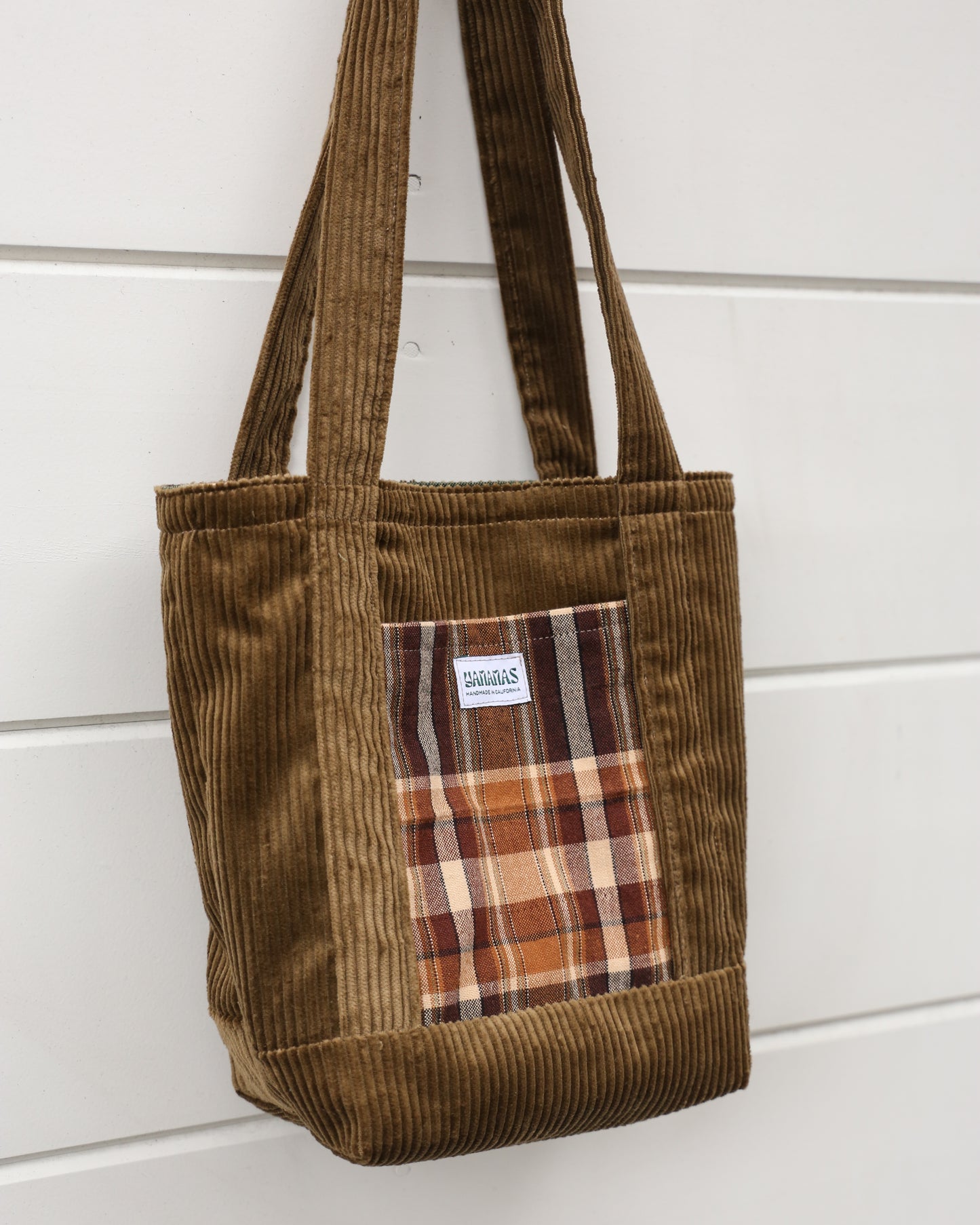 Mini Pocket Tote - Corduroy & Plaid